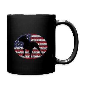 Pitbull Dog American Staffordshire USA Staffy - Full Colour Mug - black - Right