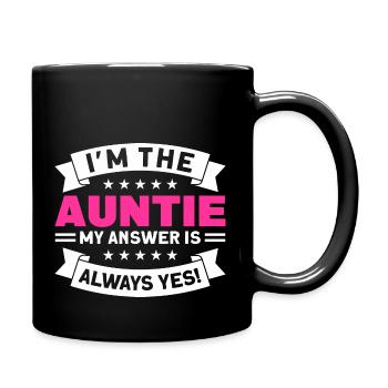 Tantchen Tanten Tante Geschenk - Tasse einfarbig - Schwarz - Rechts