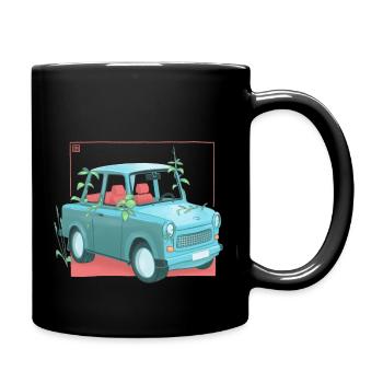 Trabi avec des plantes - Mug uni - noir - Droite