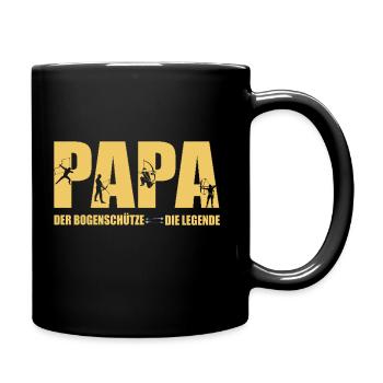 Papa Bogenschütze ,Legende Vater, Bogenschießen - Tasse einfarbig - Schwarz - Rechts