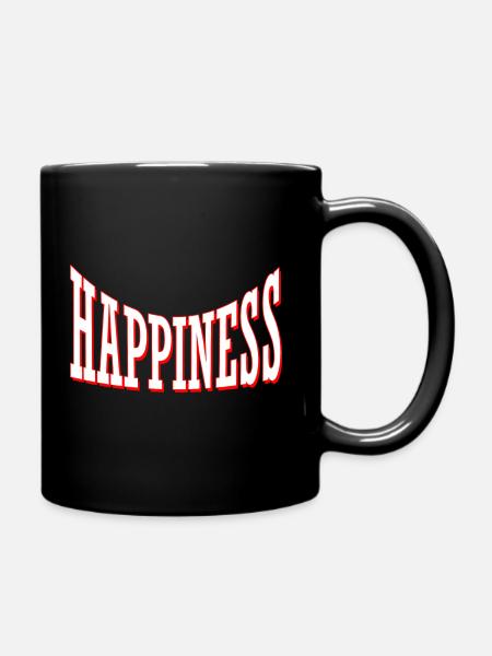 happy happiness happiness happy luck lucky shirt - Full Colour Mug - black