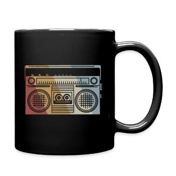 Ghetto Blaster Retro Style Vintage - Tasse einfarbig - Schwarz - Rechts
