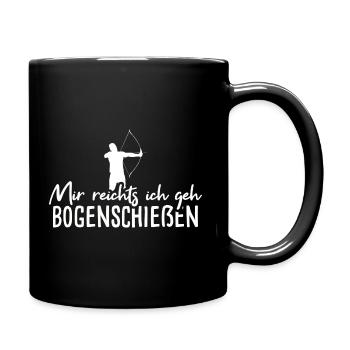Bogenschütze Bogenschießen Geschenk Mann - Tasse einfarbig - Schwarz - Rechts