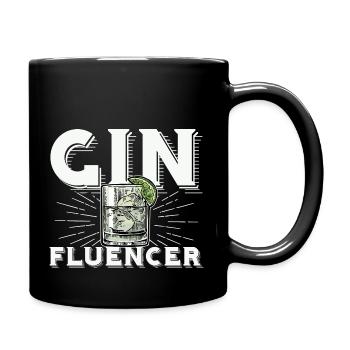Ginfluencer für Ginfans und Ginkenner - Tasse einfarbig - Schwarz - Rechts