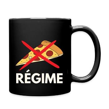 Régime la pizza c est fini - Mug uni - noir - Droite