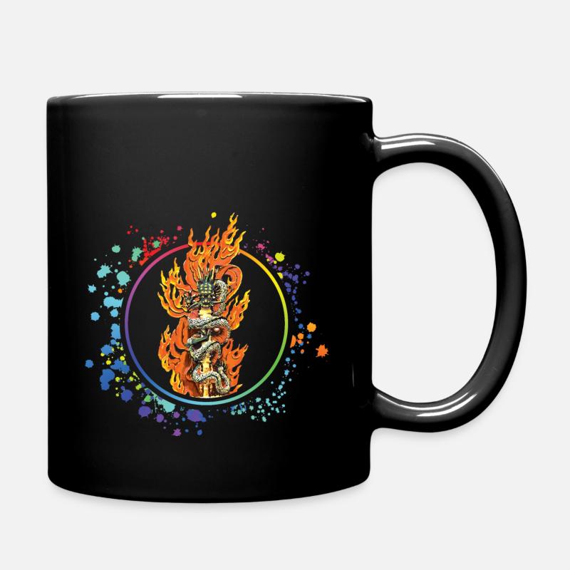 Fudo myoo dragon sword colored thin circle - Mug uni - noir
