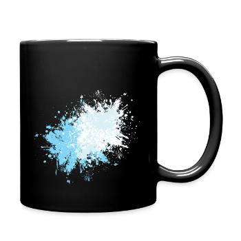 Farbspritzer frei gestalten customizable blau - Tasse einfarbig - Schwarz - Rechts