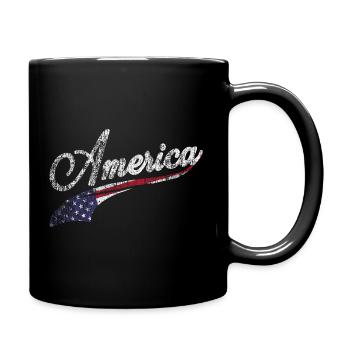 vintage 4th July America Patriotic Fourth family - Full Colour Mug - black - Right