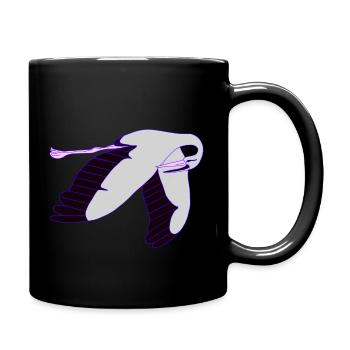 Cigogne violette - Mug uni - noir - Droite