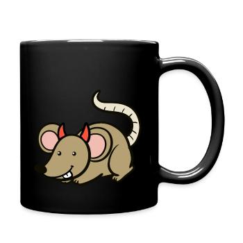 Maus / Teufelsmaus - Tasse einfarbig - Schwarz - Rechts