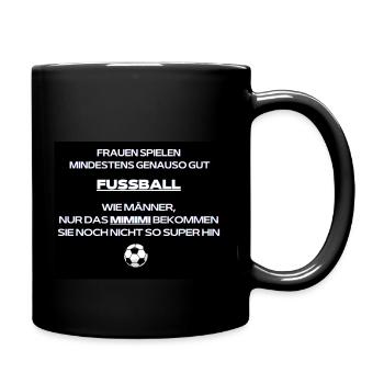 Frauenfußball - Tasse einfarbig - Schwarz - Rechts