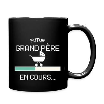 Futur Grand Prère pour Futur Papy Naissance Bébe - Full Colour Mug - black - Right