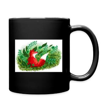 Fuchs - Tasse einfarbig - Schwarz - Rechts