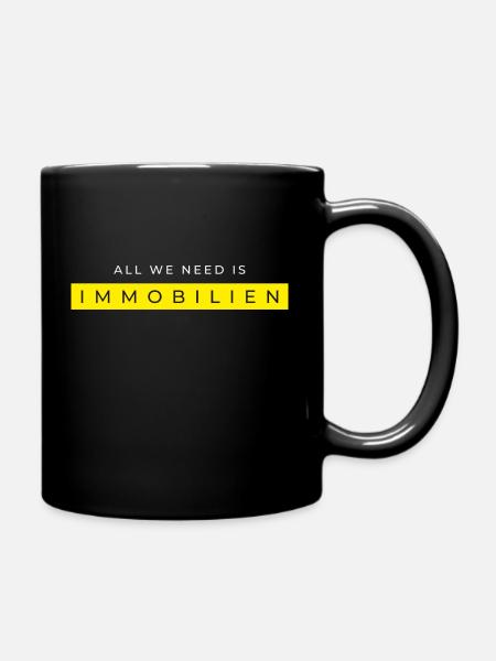 Immobilien - Tasse einfarbig - Schwarz