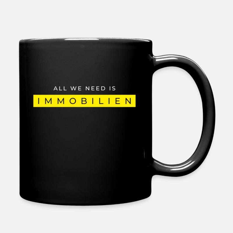 Immobilien - Tasse einfarbig - Schwarz