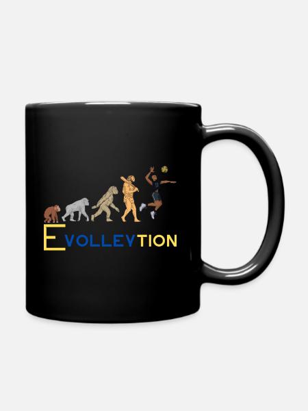 Volleyball evolution - Full Colour Mug - black