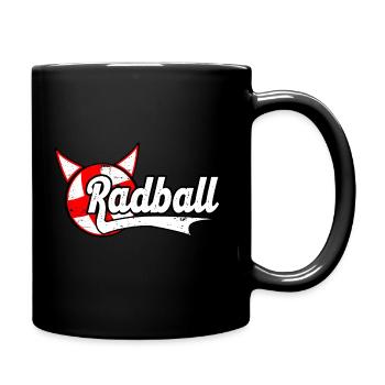 Radball Cycle Ball Schriftzug - Tasse einfarbig - Schwarz - Rechts