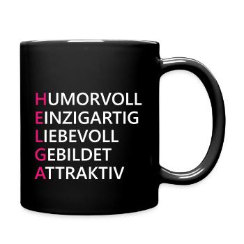 Helga Name Geschenk - Tasse einfarbig - Schwarz - Rechts