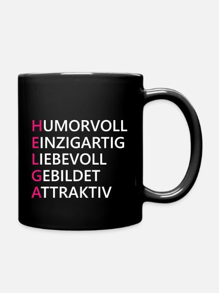 Helga Name Geschenk - Tasse einfarbig - Schwarz