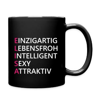 Elisa Name Geschenk - Tasse einfarbig - Schwarz - Rechts