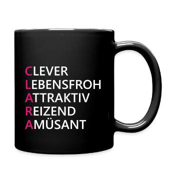 Clara Name Geschenk - Tasse einfarbig - Schwarz - Rechts