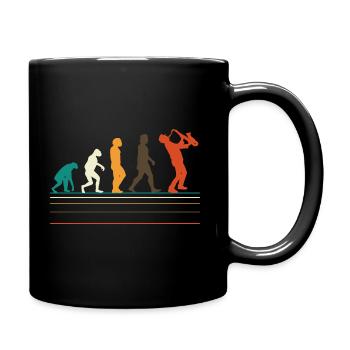 Human Evolution Saxophone - Tasse einfarbig - Schwarz - Rechts