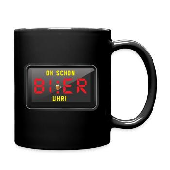 Bier-Uhr - Tasse einfarbig - Schwarz - Rechts