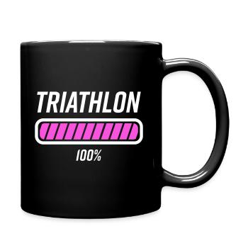 Triathlet Triathlon Loading Sportler Geschenkidee - Tasse einfarbig - Schwarz - Rechts
