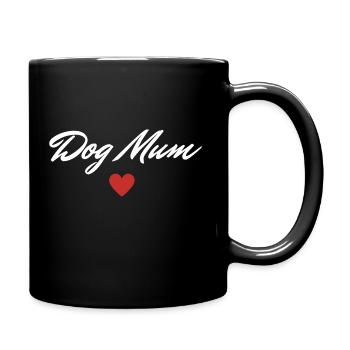 Dog Mum Hundemensch Geschenkidee - Tasse einfarbig - Schwarz - Rechts