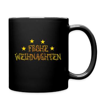 Text Frohe Weihnachten Sterne - Tasse einfarbig - Schwarz - Rechts