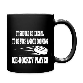 Eishockey Wintersport Geschenk Eishockeyteam - Tasse einfarbig - Schwarz - Rechts