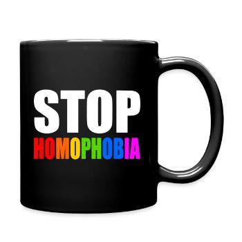 Stop homophobia - Tasse einfarbig - Schwarz - Rechts