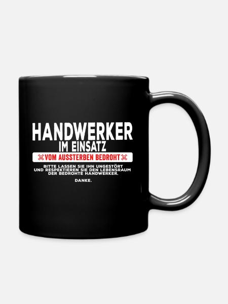 handwerker im einsatz - Tasse einfarbig - Schwarz