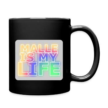malle is my life - Tasse einfarbig - Schwarz - Rechts