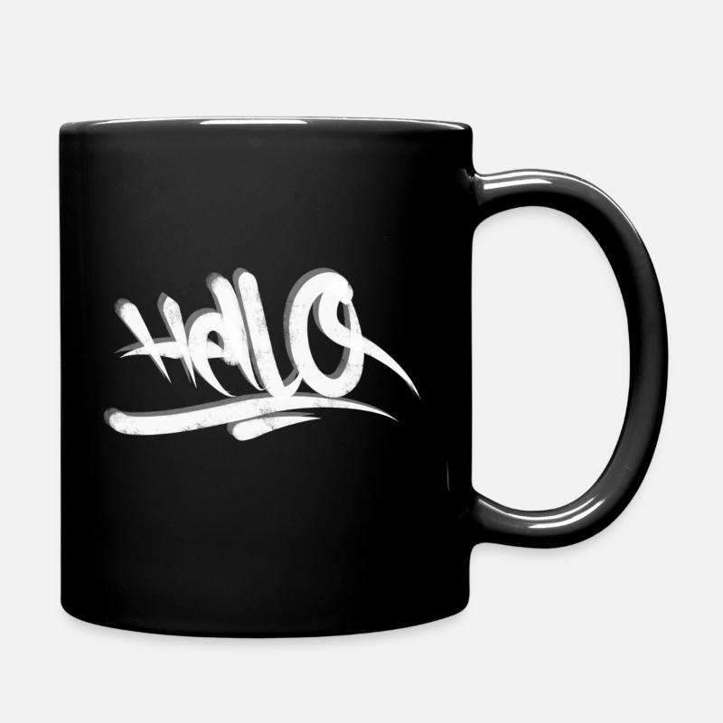 Hello - Tasse einfarbig - Schwarz