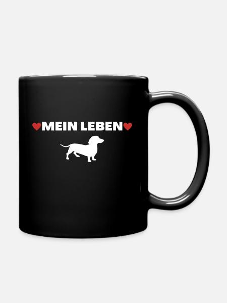 Dackel Dachshund Hund Hundemensch Geschenkidee - Tasse einfarbig - Schwarz