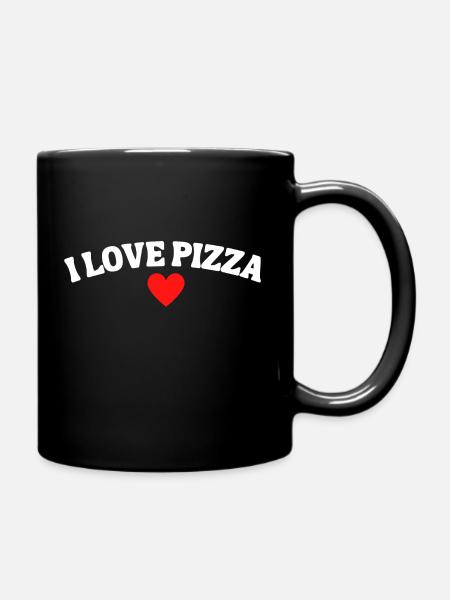 I love Pizza - Tasse einfarbig - Schwarz