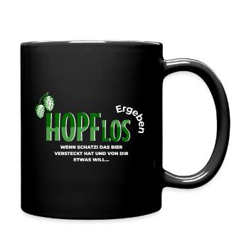 Hopflos Design, - Tasse einfarbig - Schwarz - Rechts
