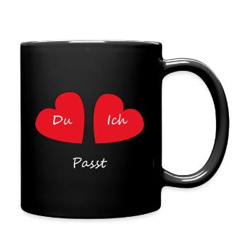 Du ich passt - Tasse einfarbig - Schwarz - Rechts