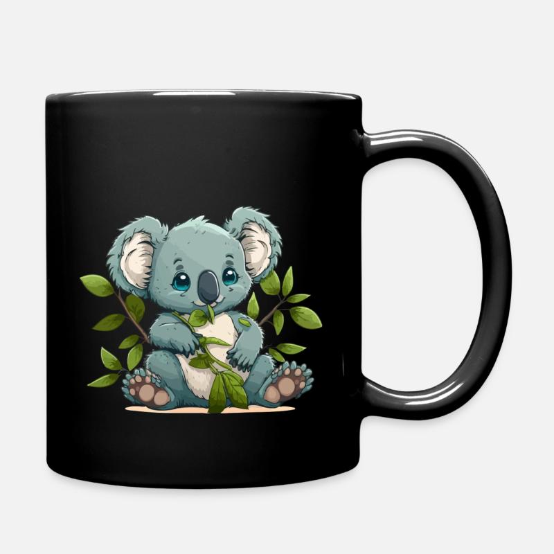 Koala Eukalyptus | T-Shirt - Tasse einfarbig - Schwarz