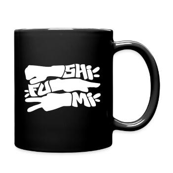 shifumi blanc - Mug uni - noir - Droite