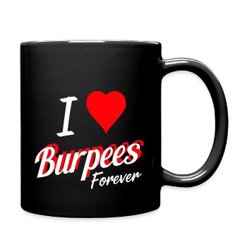 Ich liebe Burpees Fitness Motivation Geschenk - Tasse einfarbig - Schwarz - Rechts