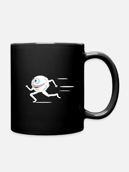 Laufender Schneeball - Tasse einfarbig - Schwarz