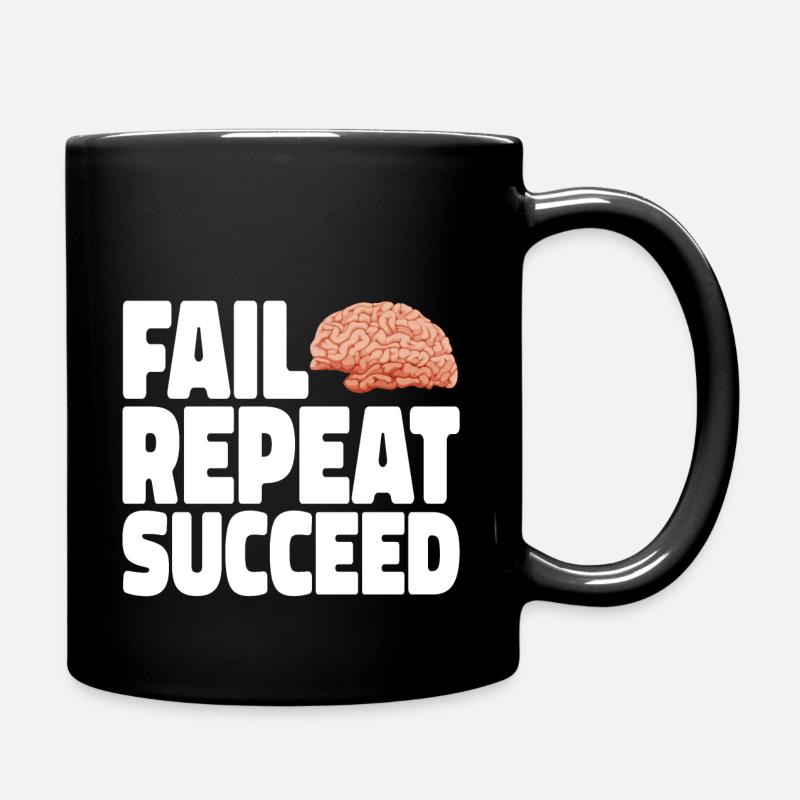 Fail into Succeed white - Full Colour Mug - black