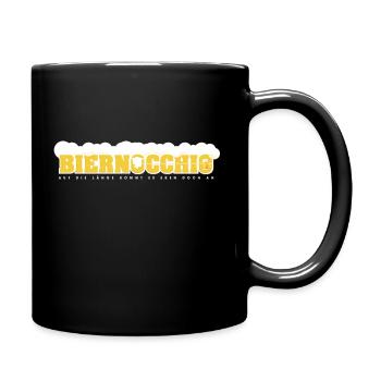 Biernocchio auf die Länge kommt es eben doch an - Tasse einfarbig - Schwarz - Rechts