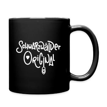 ,Schwarzwälder Original' weiß - Tasse einfarbig - Schwarz - Rechts
