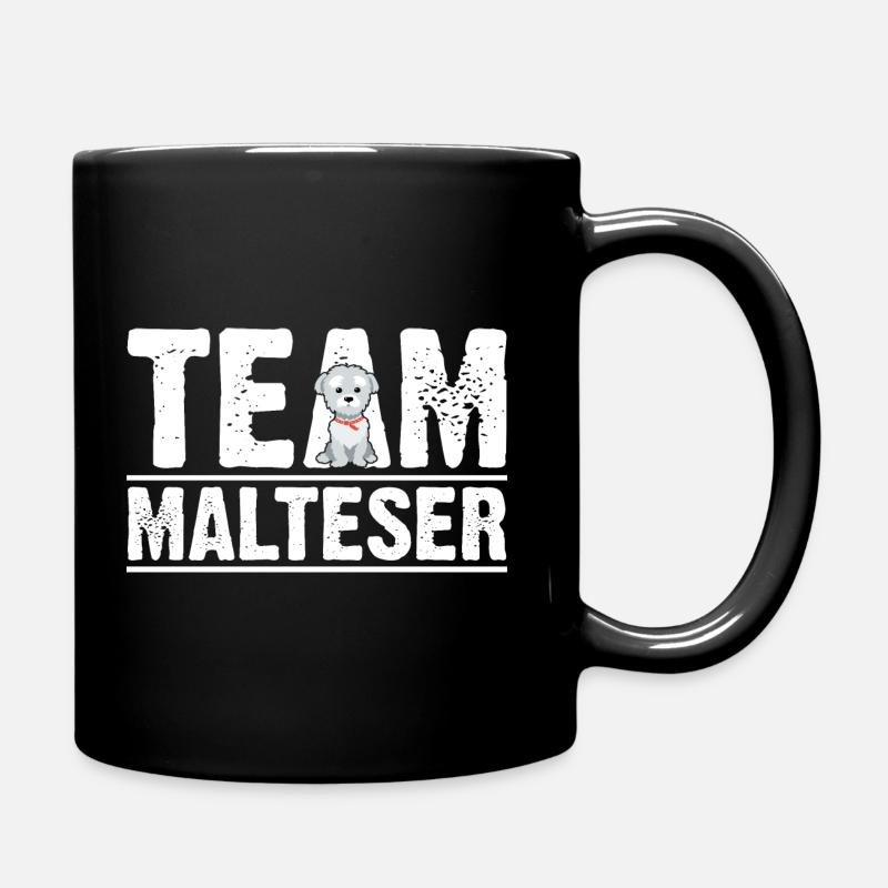 Hund Malteser - Tasse einfarbig - Schwarz