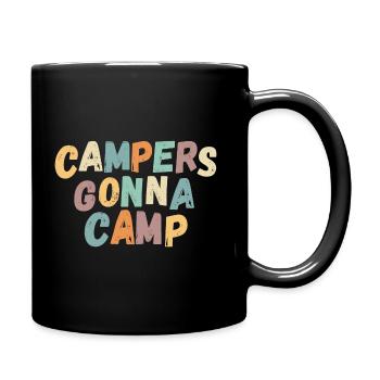 Campers going to camp! vintage retro light - Full Colour Mug - black - Right