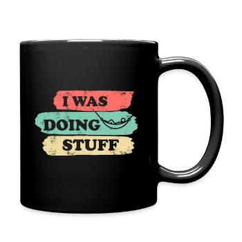 I was doing stuff - Hammock vintage - Full Colour Mug - black - Right