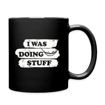 I was doing stuff - Hammock vintage - Full Colour Mug - black - Right